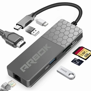 8-In-1 USB Type C Hub 4K USB C To HDMI, 3 USB 3.0 Ports, SD