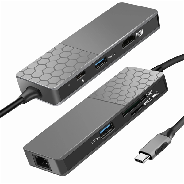 8-In-1 USB Type C Hub 4K USB C To HDMI, 3 USB 3.0 Ports, SD - Image 3