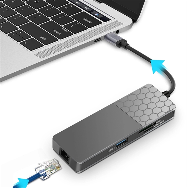 8-In-1 USB Type C Hub 4K USB C To HDMI, 3 USB 3.0 Ports, SD - Image 4