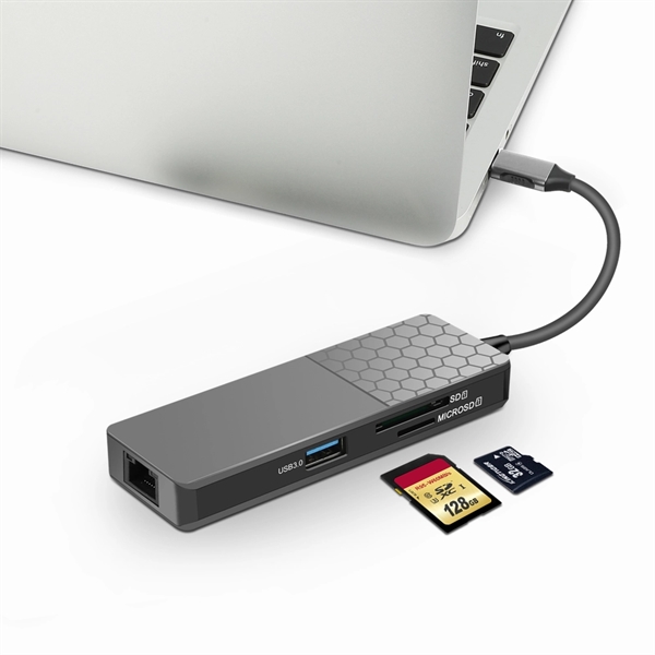 8-In-1 USB Type C Hub 4K USB C To HDMI, 3 USB 3.0 Ports, SD - Image 5