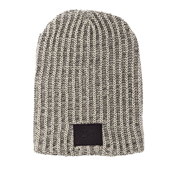 HABERDASHER 100% Cotton Knit Beanie with Leather Patch
