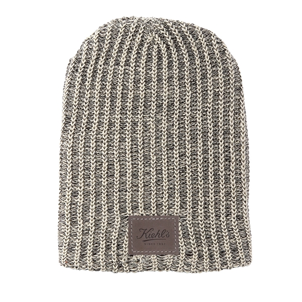 HABERDASHER 100% Cotton Knit Beanie with Leather Patch - Image 5