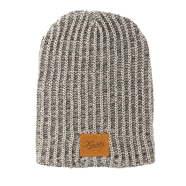 HABERDASHER 100% Cotton Knit Beanie with Leather Patch - Image 6