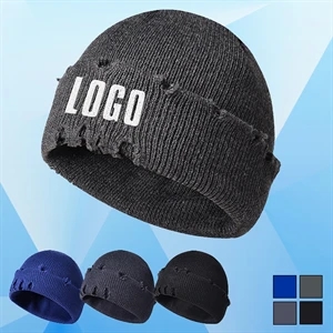 Knitted Beanie Hat/Cap w/ Hole Design