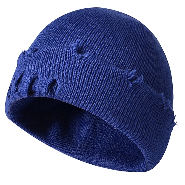 Knitted Beanie Hat/Cap w/ Hole Design - Image 2