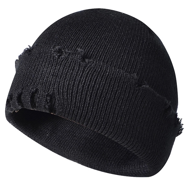 Knitted Beanie Hat/Cap w/ Hole Design - Image 5