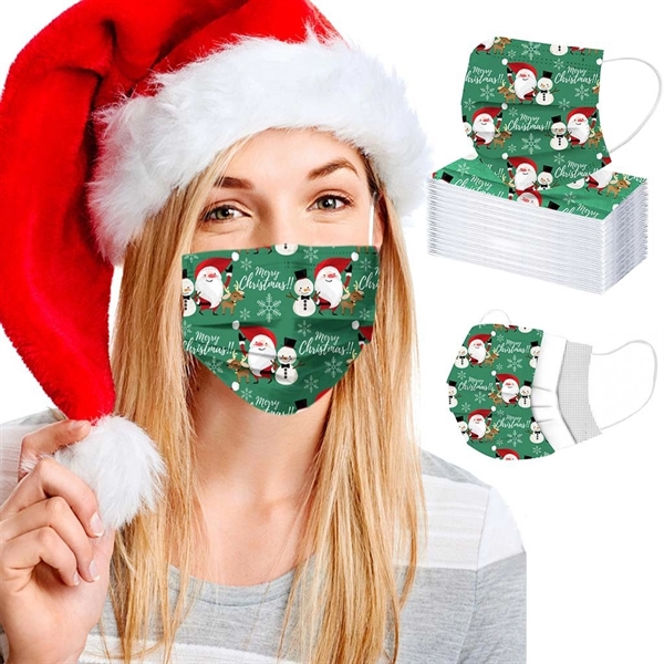 3 Layer Adult Disposable Christmas Mask - Image 1