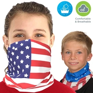 USA Decorated Kids Neck Gaiter w/ Full-Color Face Bandana