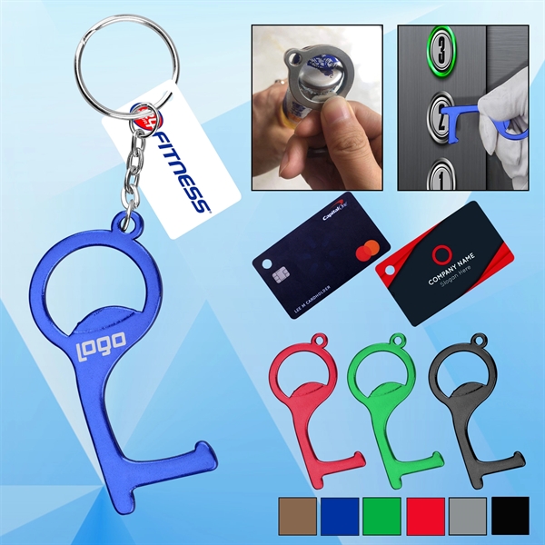 PPE Door and Bottle Opener/Closer No-Touch w/ Card Key Chain - Image 1