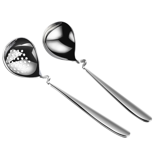 304 Stainless Steel 2 Pieces Spoon and Soup Ladle Set     - Image 1