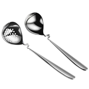 304 Stainless Steel 2 Pieces Spoon and Soup Ladle Set    