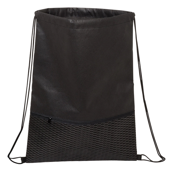 Texture Pocket Non-Woven Drawstring Backpack - Image 4