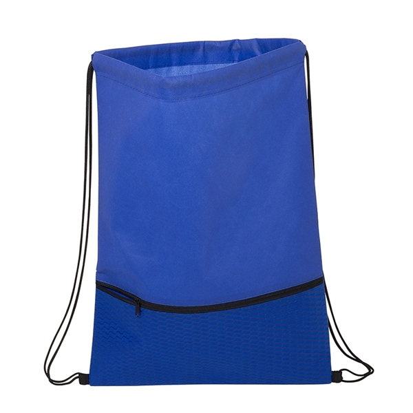 Texture Pocket Non-Woven Drawstring Backpack - Image 5