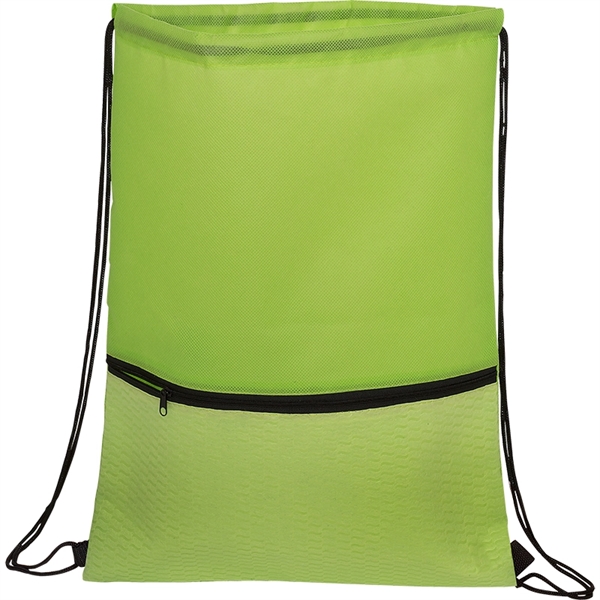 Texture Pocket Non-Woven Drawstring Backpack - Image 6