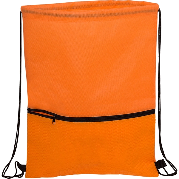 Texture Pocket Non-Woven Drawstring Backpack - Image 7