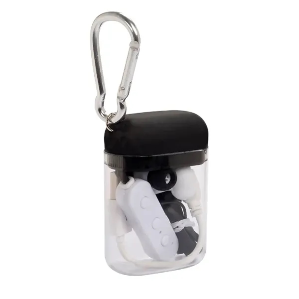 Budget Wireless Earbuds in Carabiner Case - Image 2