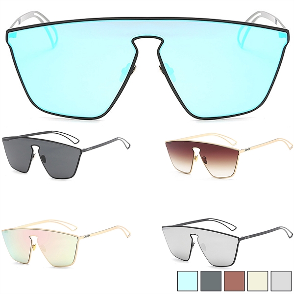 Checker Sunglasses w/ Colorful Lens - Image 1