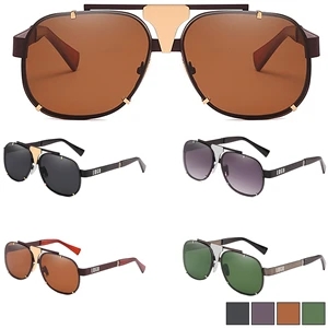 Checker Sunglasses w/ Colorful Lens