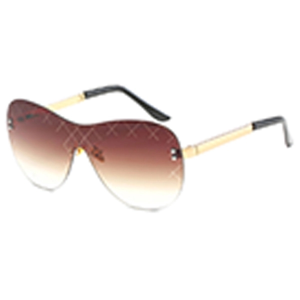 Frameless Fashion Sunglasses w/ Colorful Lens - Image 3