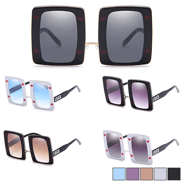 Full Frame Sunglasses w/ Rectangle Lens - Image 1