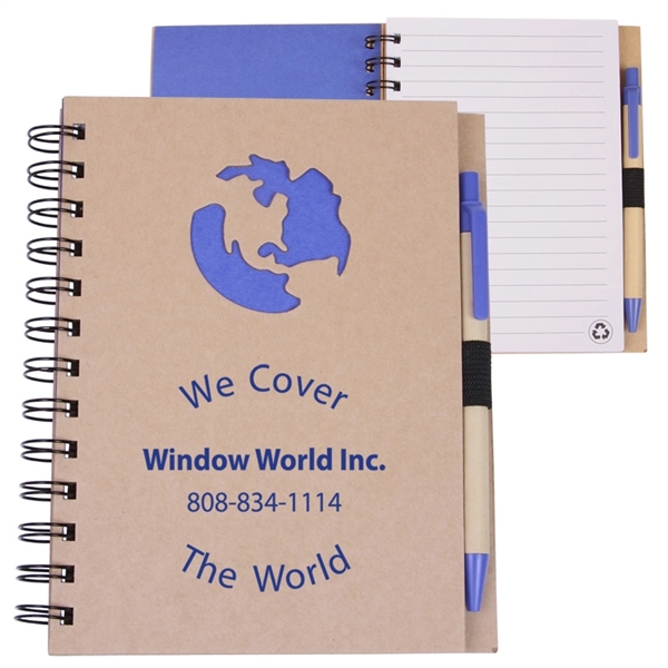 EcoShapes™ Recycled Die Cut Notebook: Globe - Image 1