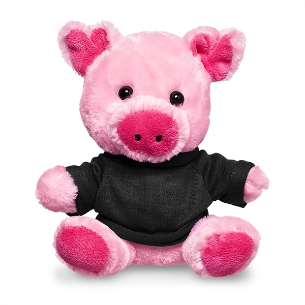 7" Plush Pig with T-Shirt - Image 13