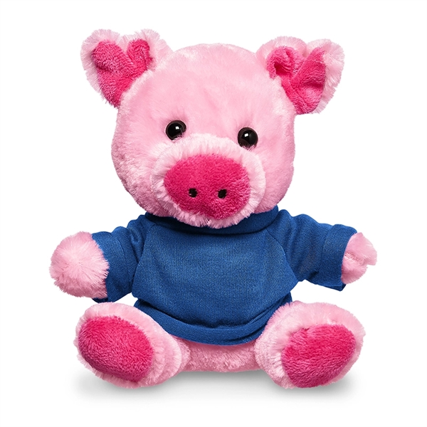 7" Plush Pig with T-Shirt - Image 15