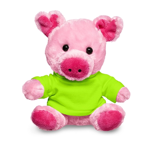 7" Plush Pig with T-Shirt - Image 16