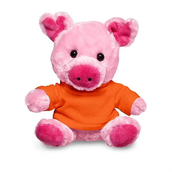 7" Plush Pig with T-Shirt - Image 17