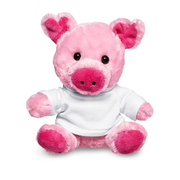 7" Plush Pig with T-Shirt - Image 21