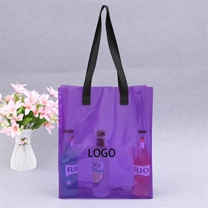 Purple-Clear Stadium Tote Bag    
