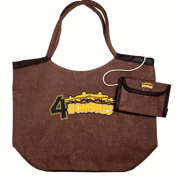 Market Jute Tote with Wallet - Image 1