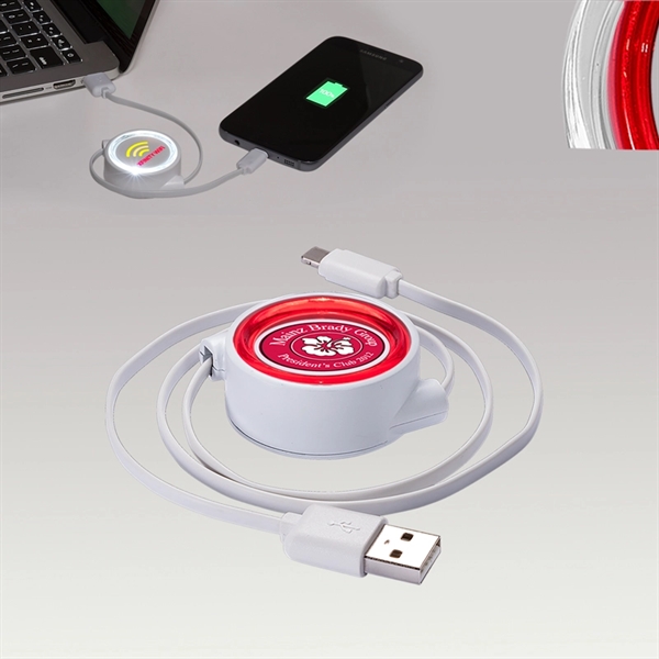 LED Micro USB Retractable Cord - Image 1