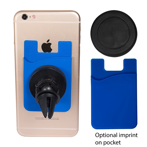 Magnetic Auto Phone Holder with Phone Pocket - Image 3