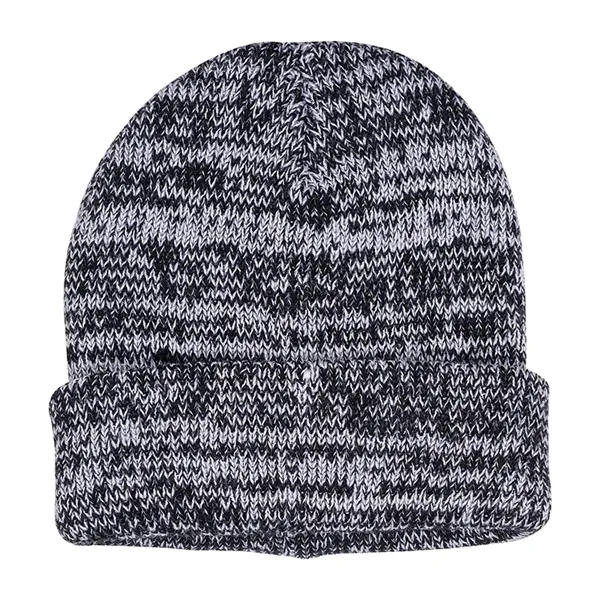 Heathered/Marbled Knit Beanie with Cuff - Image 6