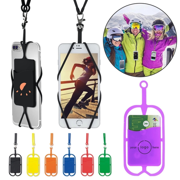 Silicone Phone Strap With Card Holder - Image 1