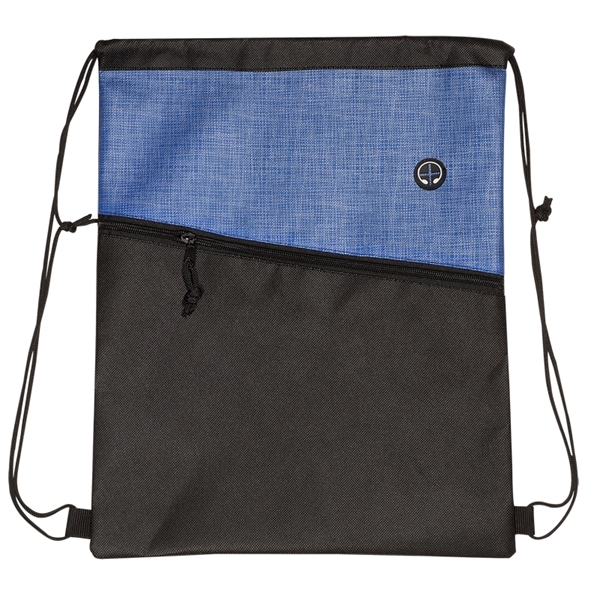 Tonal Heathered Non-Woven Drawstring Backpack - Image 5
