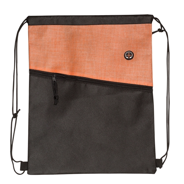 Tonal Heathered Non-Woven Drawstring Backpack - Image 7