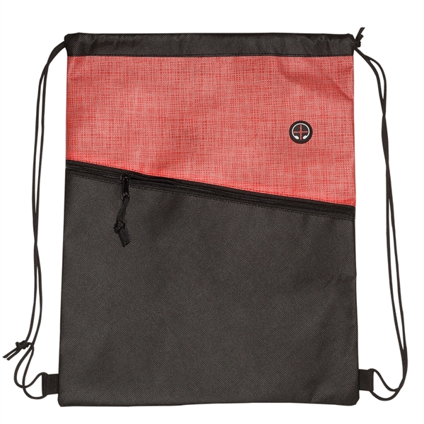 Tonal Heathered Non-Woven Drawstring Backpack - Image 9