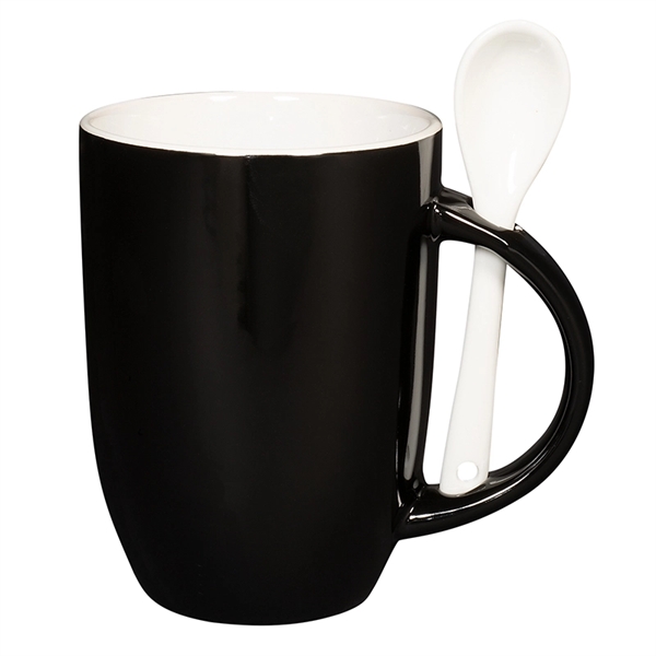 12 oz. Dapper Ceramic Mug with Spoon - Image 6