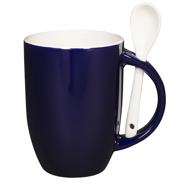 12 oz. Dapper Ceramic Mug with Spoon - Image 7