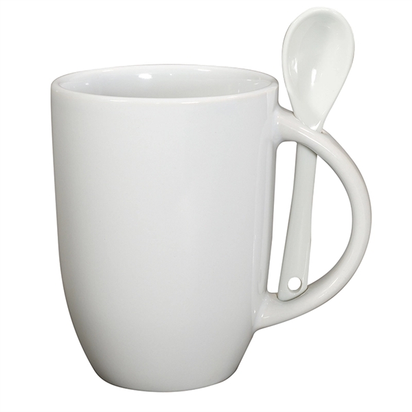 12 oz. Dapper Ceramic Mug with Spoon - Image 9