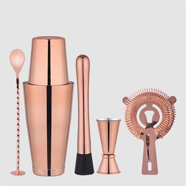 5 Pieces Stainless Steel Cocktail Shaker     - Image 2
