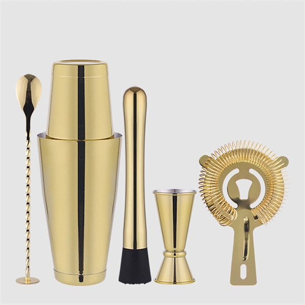 5 Pieces Stainless Steel Cocktail Shaker     - Image 4