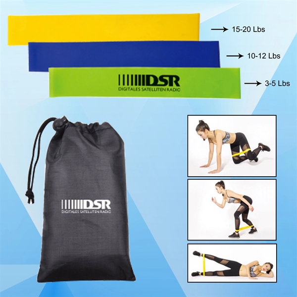 Fitness Resistance Band Set w/ Pouch - Image 1