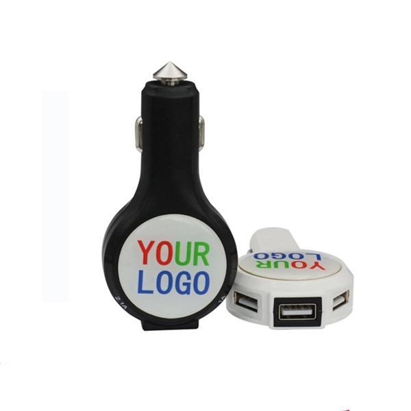 USB Car Charger With Safety Hammer
