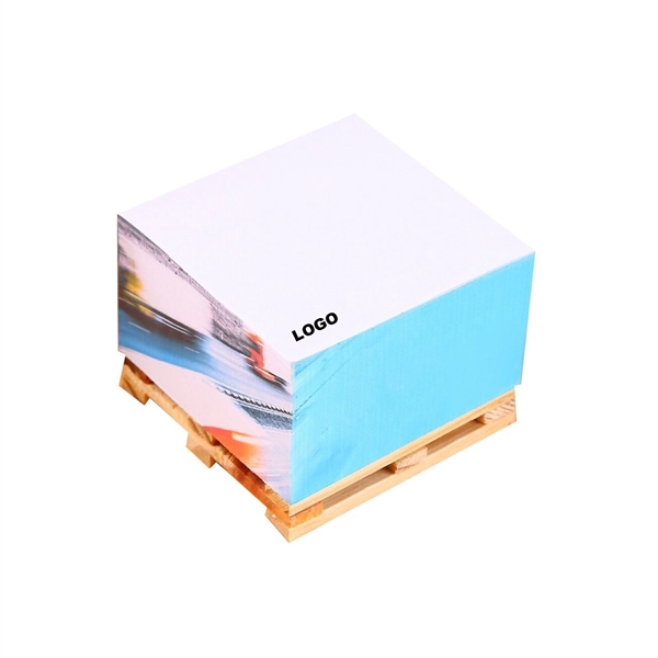 Note Pad with Wood Pallet Cube - Image 2