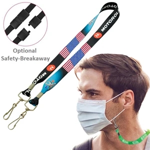 USA Decorated 3/4" Mask Lanyard Full Color Face Mask Keeper