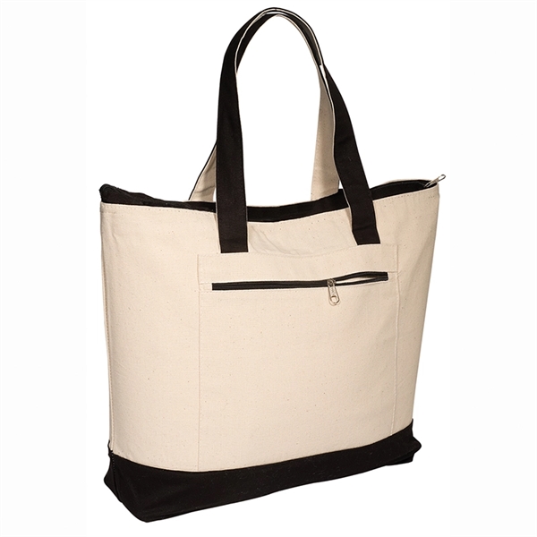 Zippered Cotton Boat Tote - Image 8