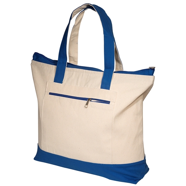 Zippered Cotton Boat Tote - Image 9